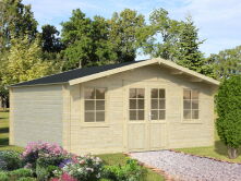 Gartenhaus KLARA 17,0 m2, 504x380cm, 28mm Bohlen - ohne /...