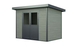 WPC-Gartenhaus POEL grau-anthrazit 28 mm - 280 x 200 cm, WPC Co-Ex / Alu