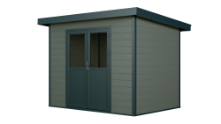 WPC-Gartenhaus POEL grau-anthrazit 28 mm - 280 x 200 cm, WPC Co-Ex / Alu