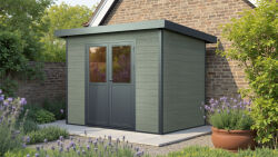 WPC-Gartenhaus POEL grau-anthrazit 28 mm - 280 x 200 cm,...