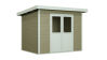 WPC-Gartenhaus POEL beige-weiss 28 mm - 280 x 200 cm, WPC Co-Ex / Alu