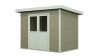 WPC-Gartenhaus POEL beige-weiss 28 mm - 280 x 200 cm, WPC Co-Ex / Alu