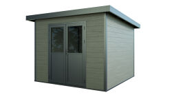 WPC-Gartenhaus PELLWORM grau-anthrazit 28 mm - 280 x 280 cm, WPC Co-Ex / Alu