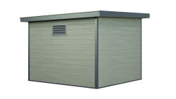 WPC-Gartenhaus PELLWORM grau-anthrazit 28 mm - 280 x 280 cm, WPC Co-Ex / Alu