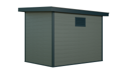 WPC-Gartenhaus PELLWORM grau-anthrazit 28 mm - 280 x 280 cm, WPC Co-Ex / Alu