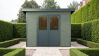 WPC-Gartenhaus PELLWORM grau-anthrazit 28 mm - 280 x 280 cm, WPC Co-Ex / Alu