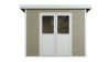 WPC-Gartenhaus PELLWORM beige-weiss 28 mm - 280 x 280 cm, WPC Co-Ex / Alu