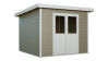 WPC-Gartenhaus PELLWORM beige-weiss 28 mm - 280 x 280 cm, WPC Co-Ex / Alu