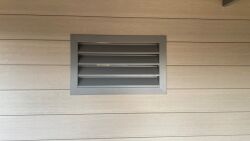 WPC-Gartenhaus USEDOM grau-anthrazit 28 mm - 288 x 288 + 280 cm Seitendach, WPC Co-Ex / Alu