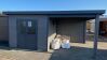 WPC-Gartenhaus USEDOM grau-anthrazit 28 mm - 288 x 288 + 280 cm Seitendach, WPC Co-Ex / Alu