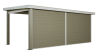 WPC-Gartenhaus USEDOM beige-weiss 28 mm - 288 x 288 + 280 cm Seitendach, WPC Co-Ex / Alu