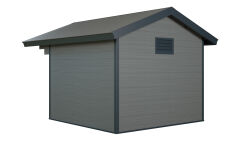 WPC-Gartenhaus FEHMARN grau-anthrazit 28 mm - 280 x 280 cm, WPC Co-Ex / Alu