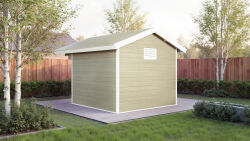 WPC-Gartenhaus FEHMARN beige-weiss 28 mm - 280 x 280 cm, WPC Co-Ex / Alu