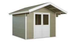 WPC-Gartenhaus FEHMARN beige-weiss 28 mm - 280 x 280 cm, WPC Co-Ex / Alu