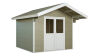 WPC-Gartenhaus FEHMARN beige-weiss 28 mm - 280 x 280 cm, WPC Co-Ex / Alu