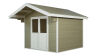 WPC-Gartenhaus FEHMARN beige-weiss 28 mm - 280 x 280 cm, WPC Co-Ex / Alu