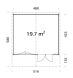 Gartenhaus BRITTA 19,7 m2; 500x445cm, 40mm Doppelnut, 135cm Vordach - ohne / mit Farbe -
