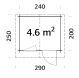 Gartenhaus EMMA 4,6 m2, 260x220cm, 28mm Bohlen, inkl. Boden - ohne / mit Farbe -