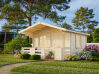 Gartenhaus EMMA 10,4+4,2 m2, 350x350(480)cm, 34mm Doppelnut, inkl. Boden - ohne / mit Farbe -