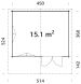 Gartenhaus HELENA 15,1 m2, 470x380 cm, 70mm Bohlen, ISO, Boden - ohne / mit Farbe -