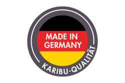 Karibu Saunahaus ARES 3 - 276x276x232 cm 38 mm terragrau / Metall staubgrau /  inkl. Ofen 9 kW finnisch / integr. Strg