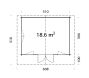 Gartenhaus HELENA 18,6 m2; 530x410 cm; 70mm Bohlen, ISO + Boden - ohne / mit Farbe -