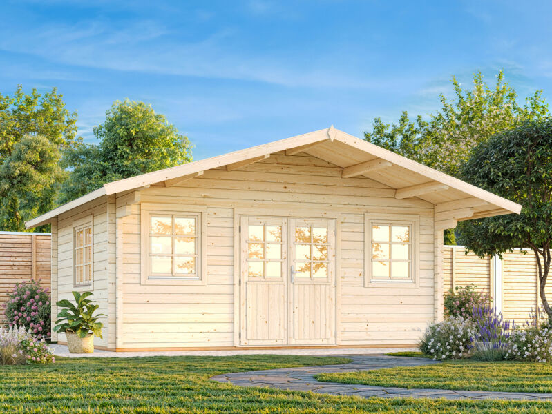 Gartenhaus HELENA 24,6 m2; 530x530 cm; 70mm Wände; ISO; Fußboden - ohne / mit Farbe -