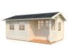 Gartenhaus SUSANNA 12,4 m2, 530x320cm, 44mm Bohlen, ISO, Boden, natur + imprägniert