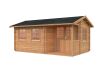 Gartenhaus SUSANNA 12,4 m2, 530x320cm, 44mm Bohlen, ISO, Boden, natur + imprägniert