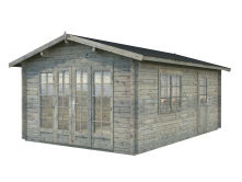 Gartenhaus IRENE 19,0 m2, 380x570cm, ISO, 44mm Doppelnut, Boden - natur und farbig -