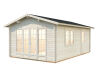 Gartenhaus IRENE 19,0 m2, 380x570cm, ISO, 44mm Doppelnut, Boden - natur und farbig -