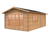 Gartenhaus IRENE 19,0 m2, 380x570cm, ISO, 44mm Doppelnut, Boden - natur und farbig -