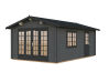 Gartenhaus IRENE 19,0 m2, 380x570cm, ISO, 44mm Doppelnut, Boden - natur und farbig -