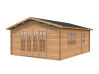 Gartenhaus IRENE 23,9 m2, 470x570cm, 44mm Doppelnut, ISO, Boden - natur / farbig -