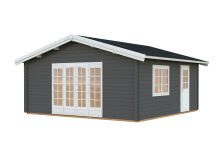 Gartenhaus IRENE 27,7 m2, 560x560 cm, 70mm Bohlen, Fußboden, ISO - natur / farbig -