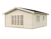 Gartenhaus IRENE 27,7 m2, 560x560 cm, 70mm Bohlen, Fußboden, ISO - natur / farbig -