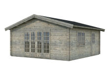 Gartenhaus IRENE 27,7 m2, 560x560 cm, 70mm Bohlen, Fußboden, ISO - natur / farbig -