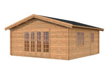 Gartenhaus IRENE 27,7 m2, 560x560 cm, 70mm Bohlen, Fußboden, ISO - natur / farbig -
