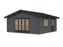 Gartenhaus IRENE 27,7 m2, 560x560 cm, 70mm Bohlen, Fußboden, ISO - natur / farbig -