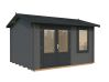 Gartenhaus IRIS 9,6 m2, 380x296cm, 28mm Bohlen, inkl. Fußboden  - natur + farbig -