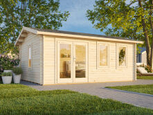 Gartenhaus IRIS 19,1 m2, 530x410cm, 44mm Doppelnut, inkl....