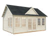 Gartenhaus CLAUDIA 19,4 m2; 550x400cm; 44mm Doppelnut; ISO; Fußboden - natur + farbig -