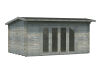 Gartenhaus INES 13,7 m²; 480x300cm; 44mm Doppelnut; inkl. Boden, Falttür - natur + farbig