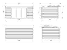 Gartenhaus INES 13,7 m² - 480x300cm, 44mm, inkl....