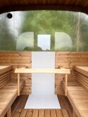 Saunafass QUADRA 301x240 cm, Vollglasfront / halbverglaste Rückwand inkl. Dachschindeln schwarz, Bausatz, Thermo-Holz
