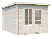 Gartenhaus ELLA 6,9 m²; 260x320cm; 28mm Blockbohlen - natur + farbig -