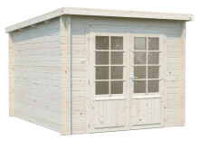 Gartenhaus ELLA 6,9 m²; 260x320cm; 28mm Blockbohlen - natur + farbig -