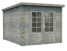 Gartenhaus ELLA 6,9 m²; 260x320cm; 28mm Blockbohlen - natur + farbig -