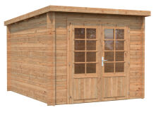 Gartenhaus ELLA 6,9 m²; 260x320cm; 28mm Blockbohlen - natur + farbig -