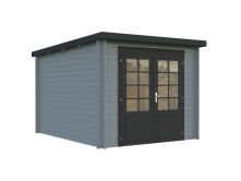 Gartenhaus ELLA 6,9 m²; 260x320cm; 28mm Blockbohlen - natur + farbig -